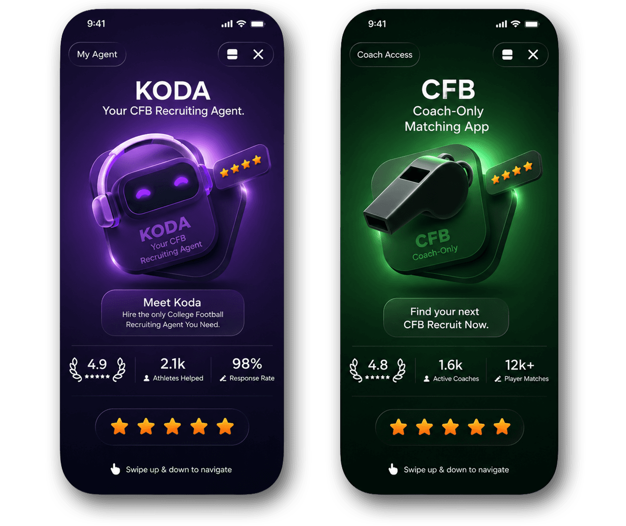 Koda AI Recruiting Agent and CFB Coach Matching App — Coming Soon